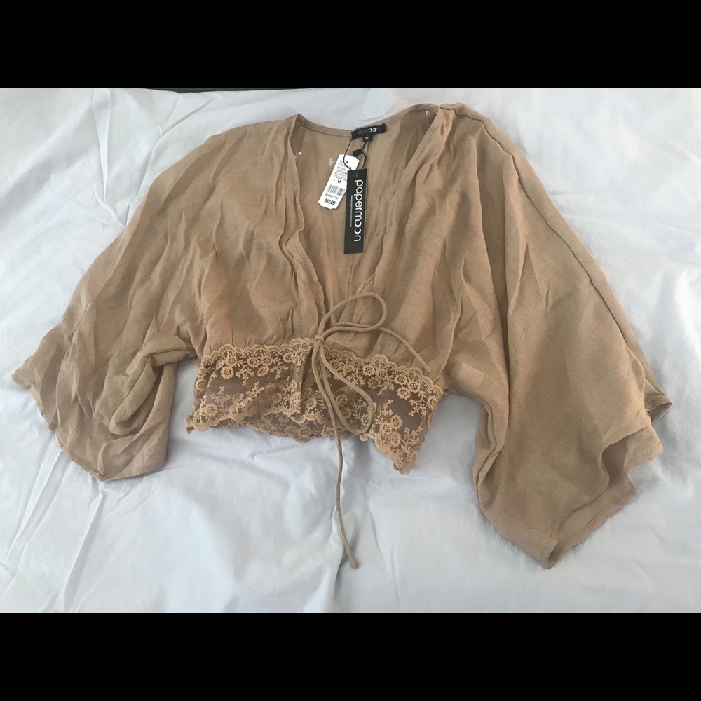 Light Brown Low Cut - Cropped Blouse